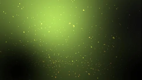 Abstract green gradient background with floating yellow triangles and subtle lig Video stock 319826467