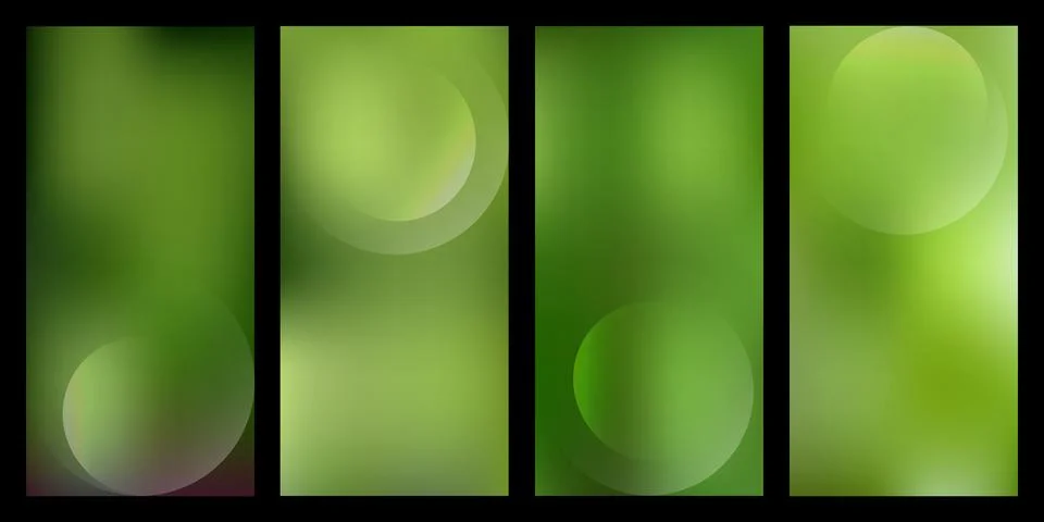 Abstract green gradient backgrounds with soft circular shapes Stock Illustration