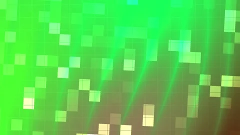 Abstract Green Gradient with Geometric Square Grid and Light Streaks Animation Stock Footage 308630931