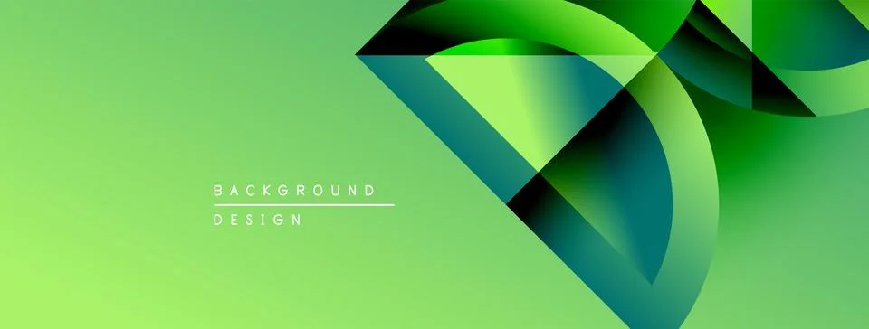 Abstract green gradient shapes overlap. Modern design elements create dynamic Stock Illustration