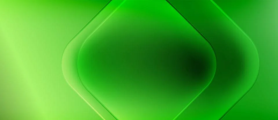 Abstract green gradients form layered diamond shapes. Smooth transitions create Stock Illustration