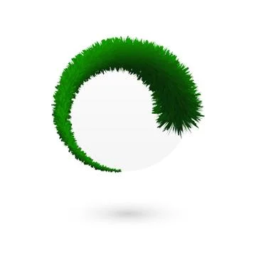 Abstract green grass circle or label for poster, cover, banner. Design elemen Stock Illustration