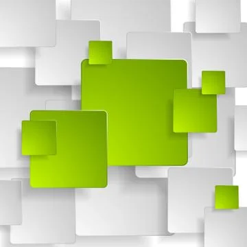 Abstract green grey squares tech background Stockillustratie