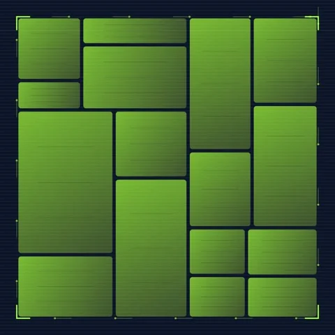 Abstract Green Grid Blocks Background with Digital Lines Overlay Stock Footage 347810133
