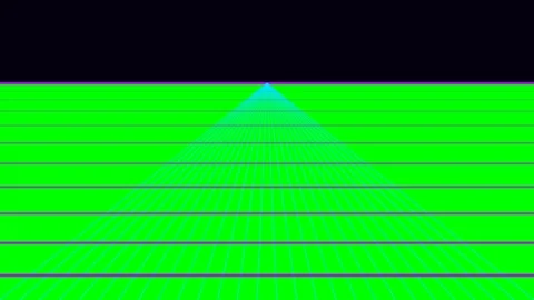 Abstract green grid landscape receding into a distant horizon perspective Stock Footage 340903927