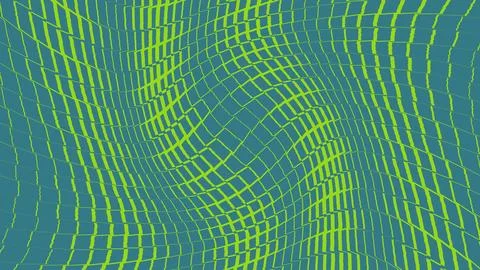 Abstract green grid pattern with wavy distortion effect Illustrazione stock