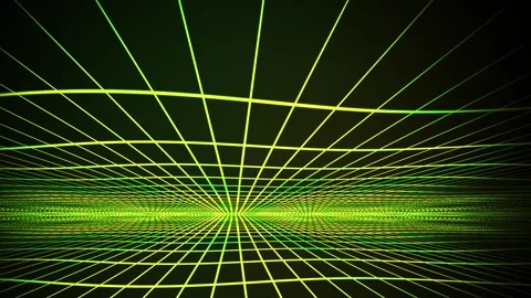 Abstract Green Grid Perspective Background with Futuristic Digital Lines. Stock Footage 333916325