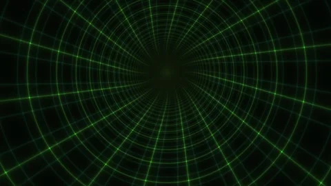 Abstract Green Grid Tunnel Vortex Motion Background. Stock Footage 334486295