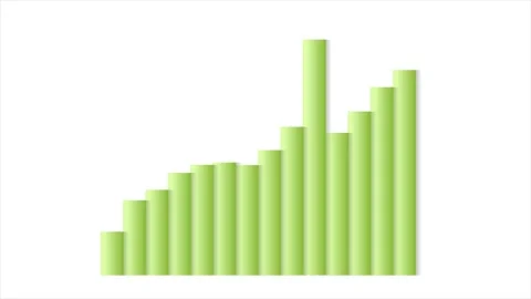 Abstract green growing financial graph chart motion background 動画素材 314655183