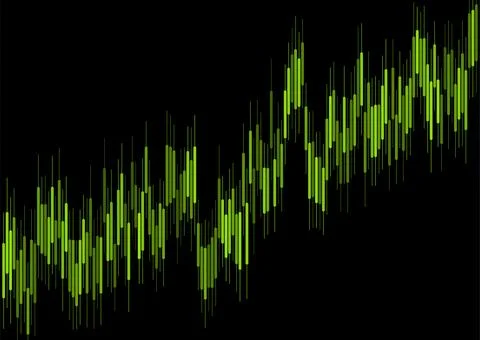 Abstract green growing financial graph chart background Illustrazione stock