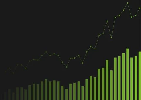Abstract green growing financial graph chart background Stock Illustration