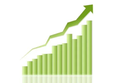 Abstract green growing financial graph chart background Stock Illustration