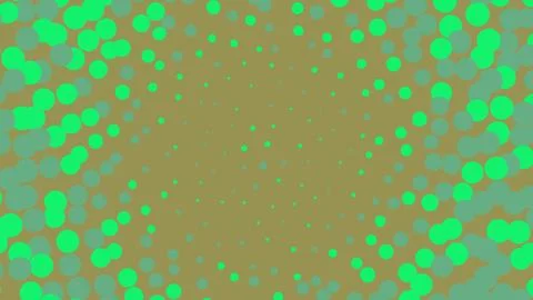 Abstract green halftone circles pattern on brown background Illustrazione stock