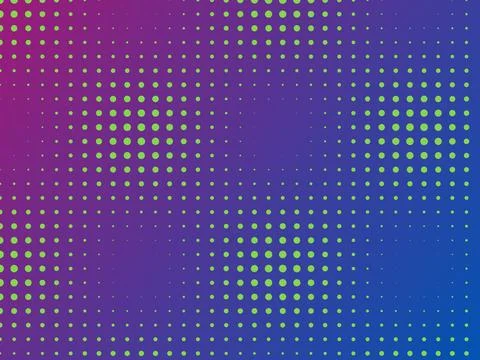 Abstract Green Halftone Dot Pattern on Vibrant Purple and Blue Gradient Bac.. Stock Illustration