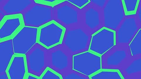 Abstract green hexagon pattern on a blue background Stock Illustration