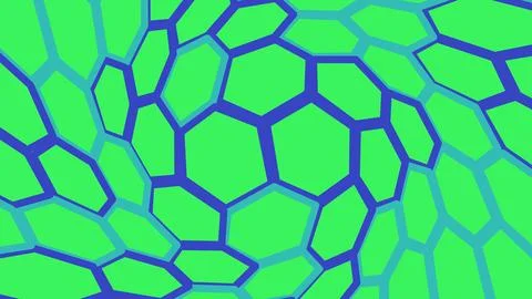 Abstract green hexagon pattern with blue lines イラスト素材