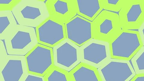 Abstract green hexagon pattern on a blue background Stock Illustration