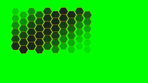 Abstract green hexagon pattern grid against a vibrant chroma key background Stock Footage 340264965