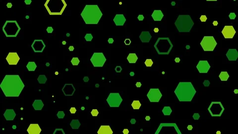 Abstract Green Hexagon Pattern Random Scaling 4K Loop Stock Footage 338277122
