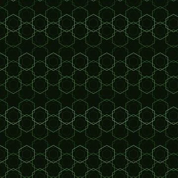 Abstract Green Hexagonal Network Pattern Background Stock Illustration