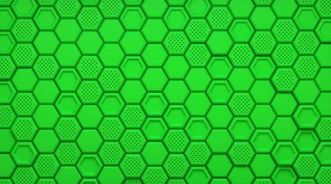 Abstract green hexagonal surface background. 3d render Stock Illustration
