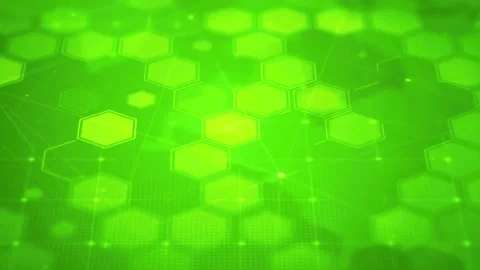 Abstract green hexagonal technology background with digital data network Stock-Footage 342905016