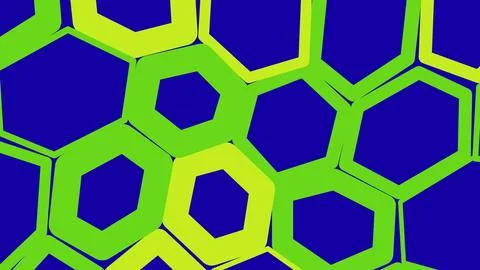 Abstract green honeycomb pattern on blue background 스톡 일러스트