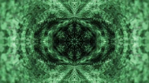 Abstract Green Kaleidoscope Pattern Stock Footage 289131643