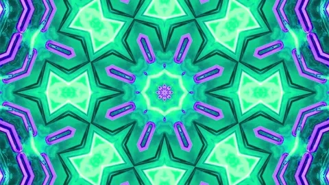 Abstract Green Kaleidoscope Patterns. 4K Geometric Animation Background Stock Footage 139811425