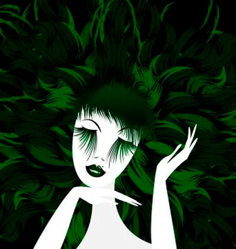 Abstract green lady Stock Illustration