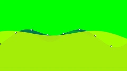 Abstract green landscape illustration with smooth rolling hills and dots Stock Footage 340267838