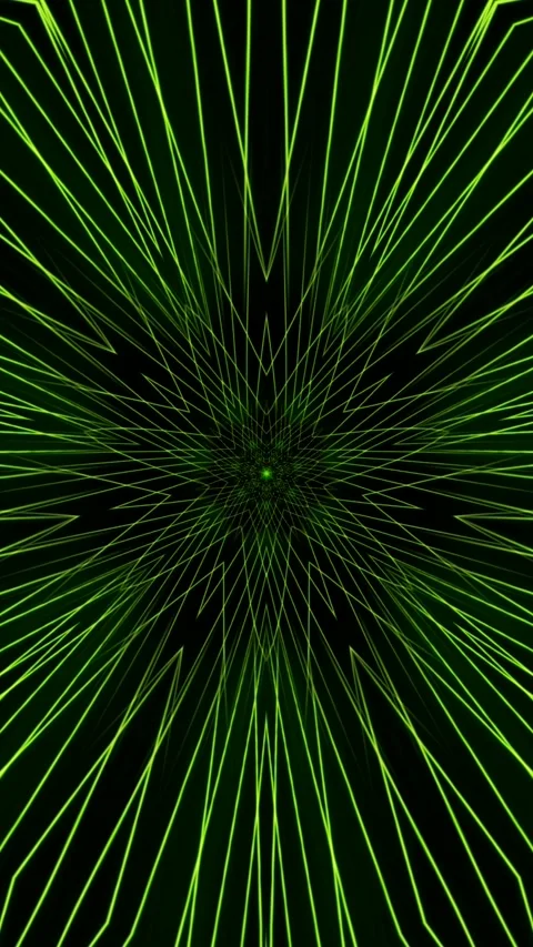 Abstract Green Laser Grid Star Vortex – Futuristic Sci-Fi Energy Tunnel Stock Footage 330543560