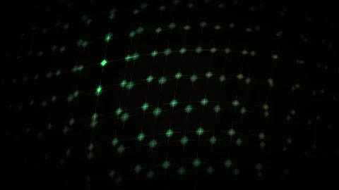 Abstract Green Laser Light Grid Pattern Moving on Dark Background. Stock Footage 341792708