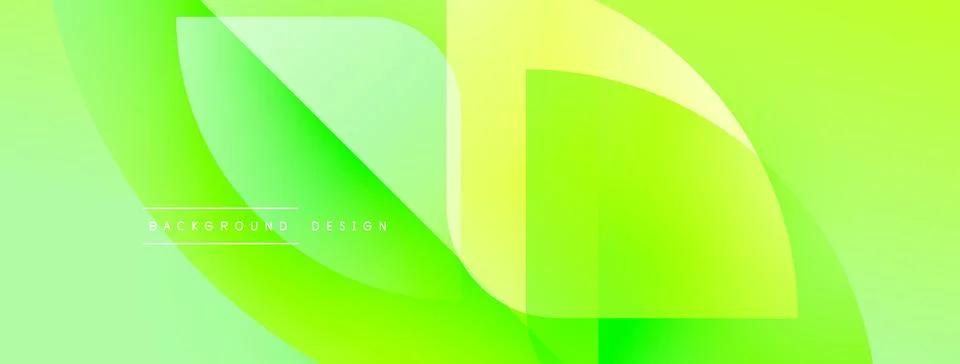 Abstract green layers create dynamic visual flow. Smooth gradients suggest Illustrazione stock