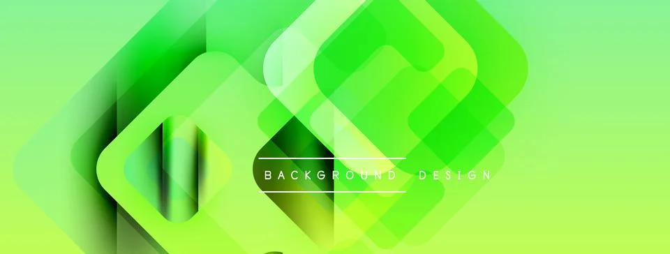 Abstract green layers create dynamic background. Geometric shapes overlap, イラスト素材