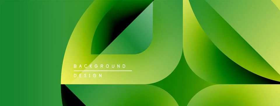 Abstract green layers create dynamic visual flow. Modern design features smooth Stock Illustration