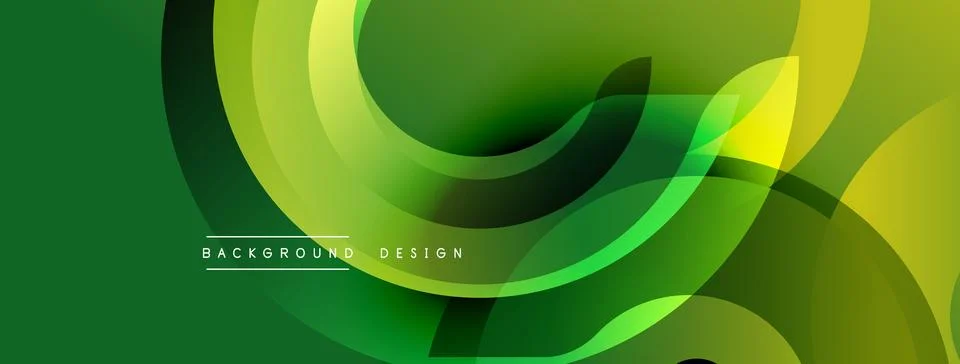 Abstract green layers create dynamic flow. Smooth shapes overlap, forming modern Stock Illustration