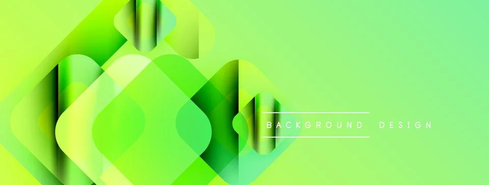 Abstract green layers create dynamic composition. Gradient shades suggest d.. Illustrazione stock
