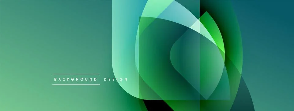 Abstract green layers create dynamic visual effect. Modern design elements Stock Illustration