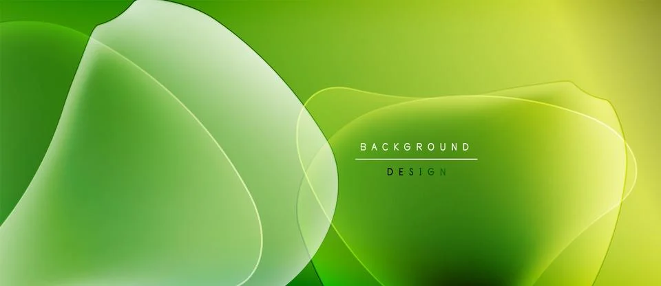 Abstract green layers create dynamic background. Smooth gradients, modern design Stock Illustration