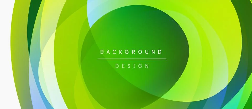 Abstract green layers create dynamic circular pattern. Modern design evokes Illustrazione stock