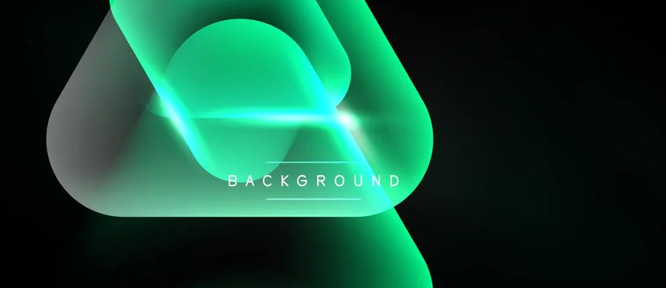 Abstract green layers create dynamic flow. Bright highlights suggest movement 库存插图