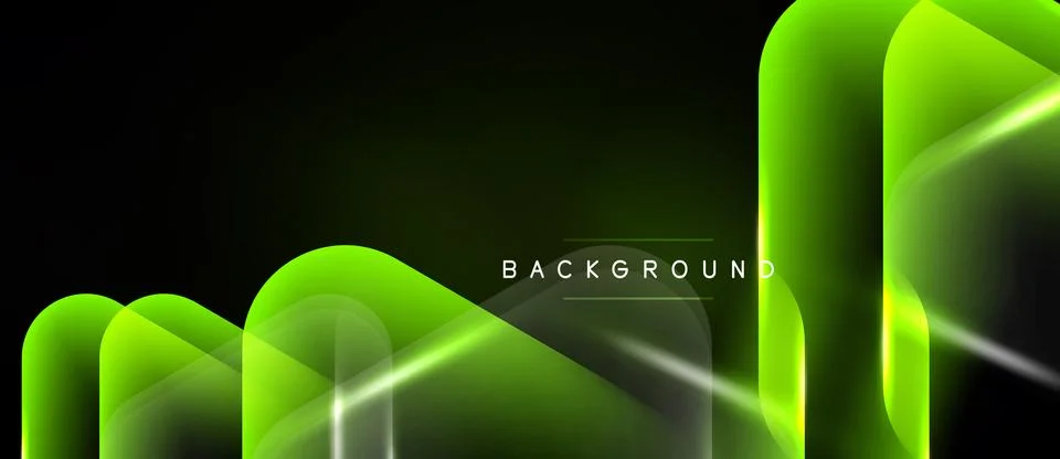 Abstract green layers create dynamic composition. Gradient shades suggest d.. Stock Illustration