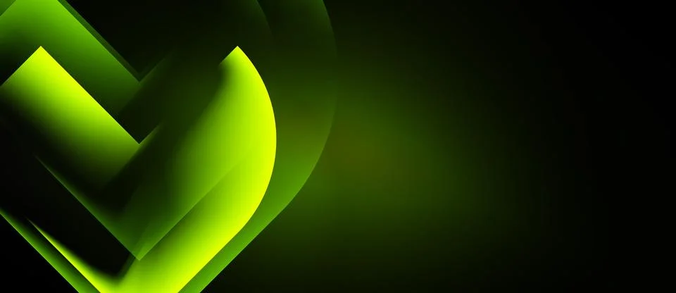 Abstract green layers create dynamic visual effect. Smooth curves, gradients Stock Illustration