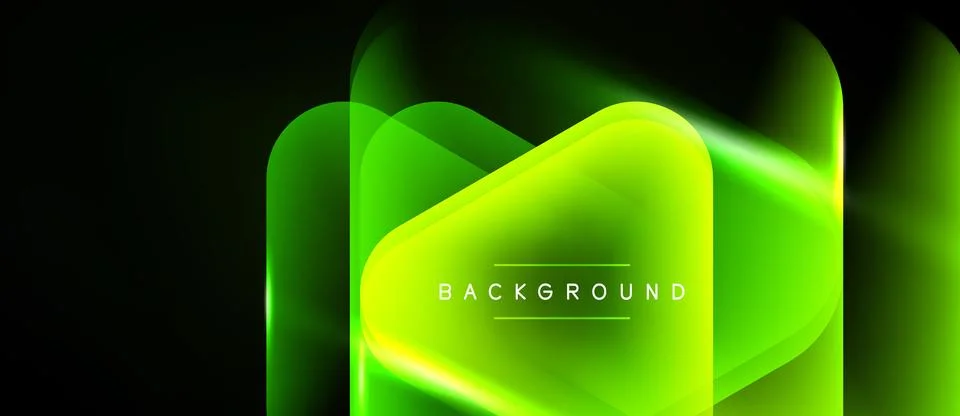 Abstract green layers create glowing effect. Dark background emphasizes vibra Stock Illustration