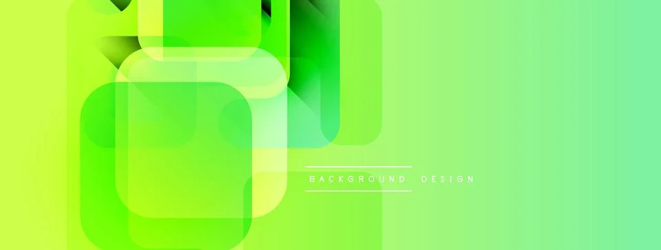 Abstract green layers create modern banner. Geometric shapes overlap, forming イラスト素材