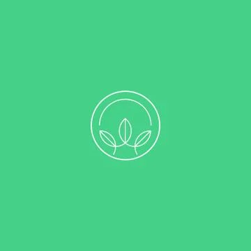 Abstract Green Leaf and Leaves logo Icon Vector Design Stock Illustration