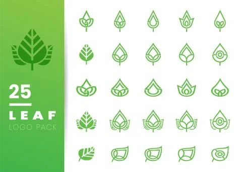 Abstract green leaf logo icon vector design. Green emblem, design concept, lo Stock Illustration