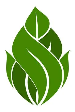 Abstract green leaf logo icon vector design Stock Illustration