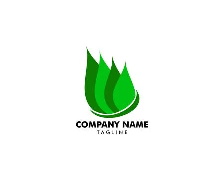 Abstract green leaf logo icon vector design Stock Illustration